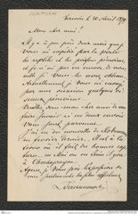 Nachlass Franz Steindachner, Brief von L. Sarzanowski an Franz Steindachner (30.04.1879), Inv.Nr. 437.05, Seite 1